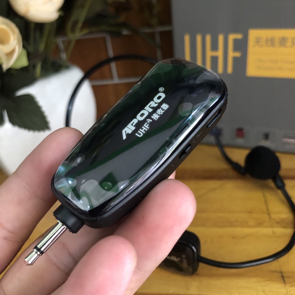 Bộ Micro Đeo Đầu Quàng Tai APORO Không Dây Thay Thế Cho Loa Trợ Giảng Chất Lượng Cao 2.4G /UHF Thu Phát