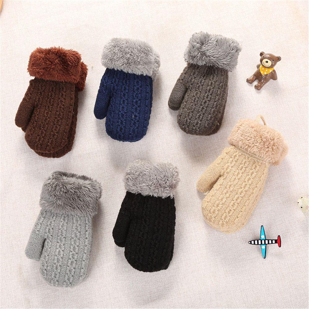 OSIER1 Găng Tay Lông Giả Mềm Mại Giữ Ấm Cho Bé 1-4 Tuổi
