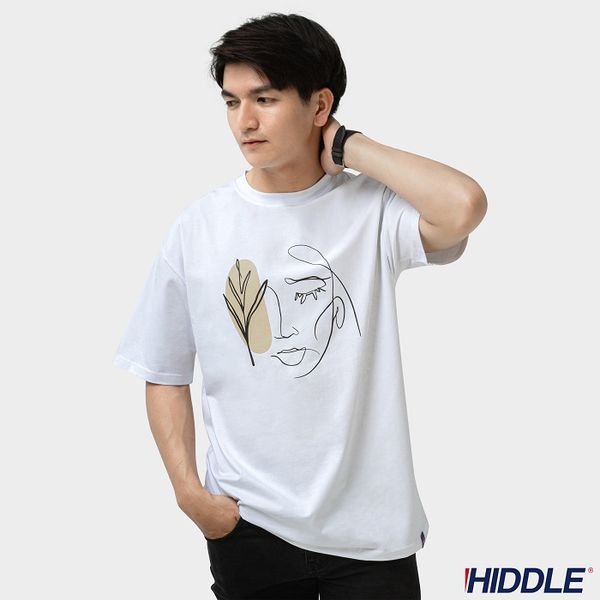 Áo thun nam cổ tròn vải cotton thun lạnh hình in chắc chắn, trẻ trung HIDDLE Line Art | H02-T03