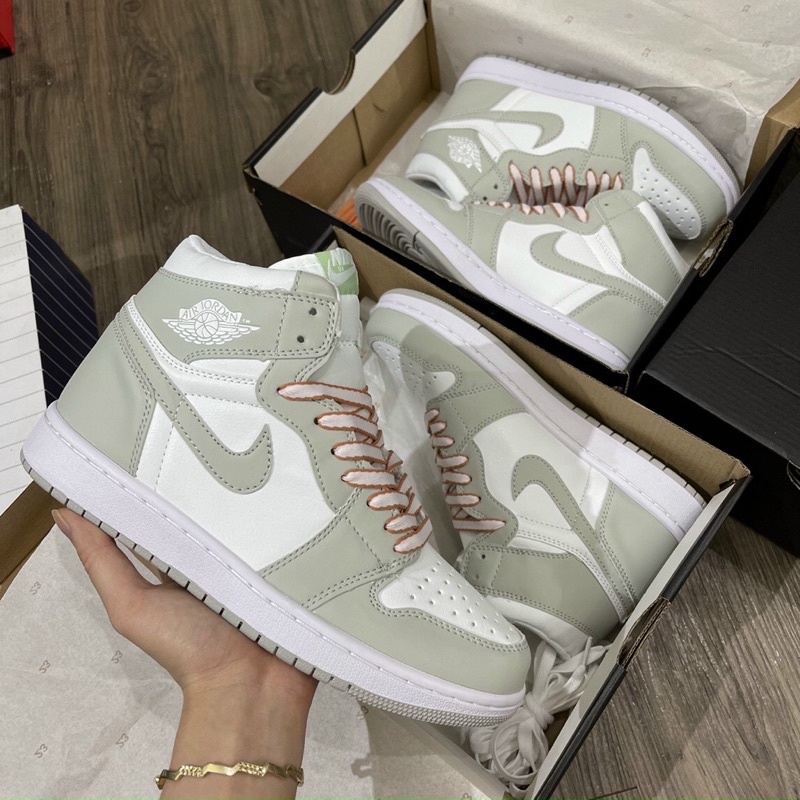 Full bill box+quà tặng🎁Giày thể thao Jd retro high “seafoam” xanh nhạt dây đỏ trắng nam nữ