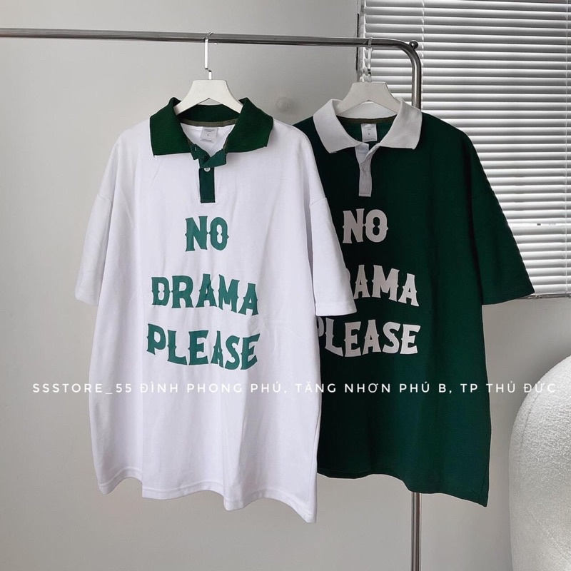 Áo POLO NO DRAMA 3 màu basic unisex nam nữ áo có cổ form rộng ZADOLA
