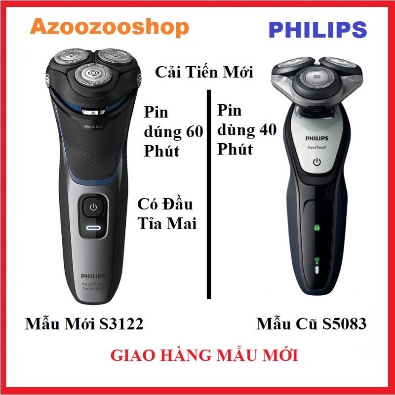 Máy cạo râu Philips S5083 - Mẫu Mới S3122 Thay Thế S5083 (Bảo Hành Chính Hãng 24 Tháng)