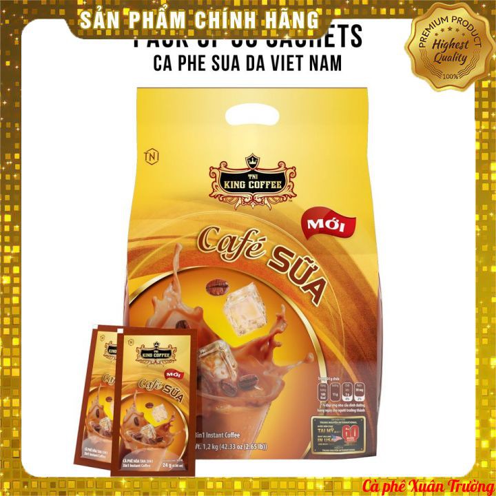 Café SỮA hòa tan KING COFFEE - Túi 50 gói x 24 g (1,2 Kg)