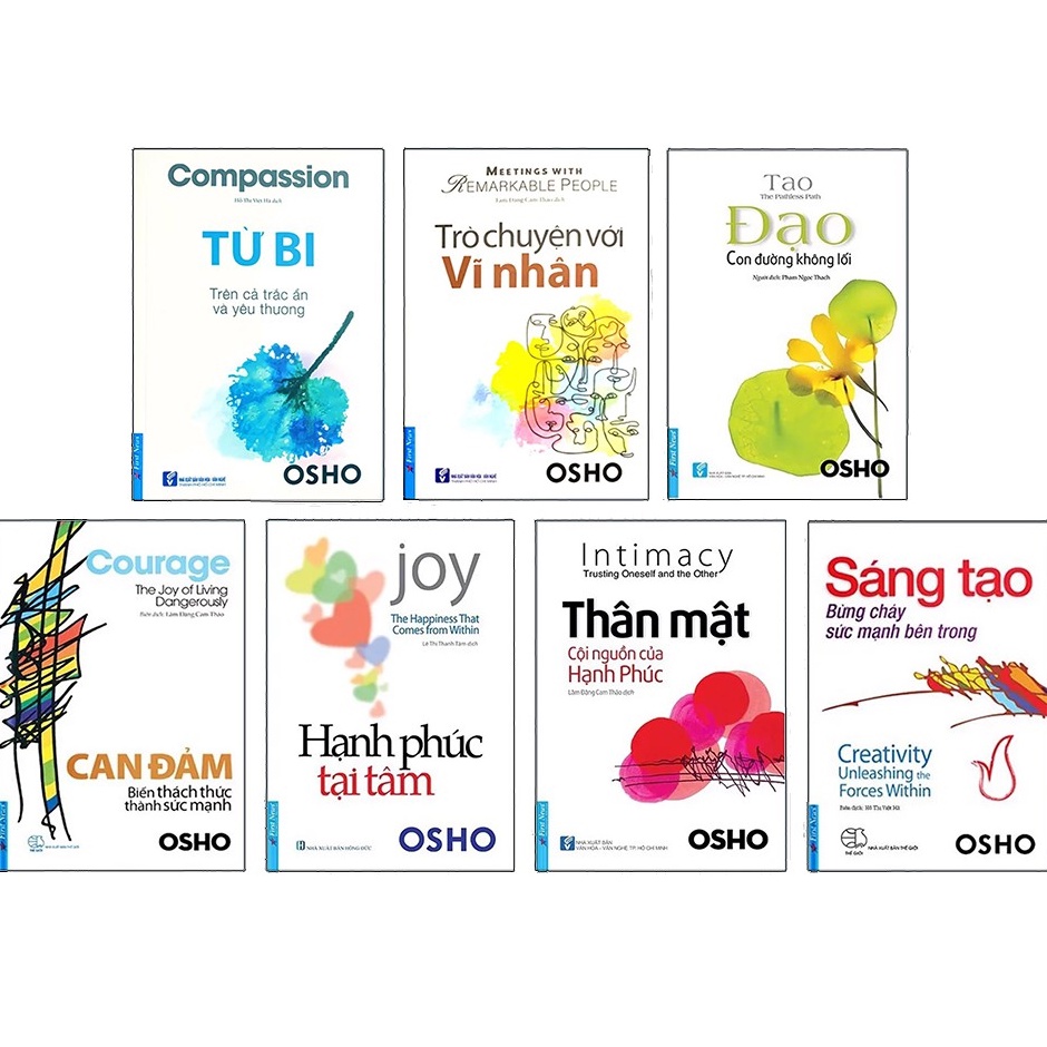 Sách - Combo Đạo, Yêu, Từ Bi, Hạnh Phúc Tại Tâm, Trò truyện vĩ nhân - Tác giả OSHO [First News] (Lẻ, tùy chọn)