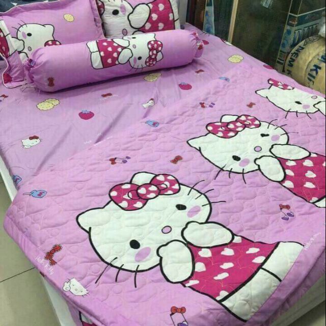 Bộ mền + drap cotton poly 5 món(nhắn tin chọn mâu)