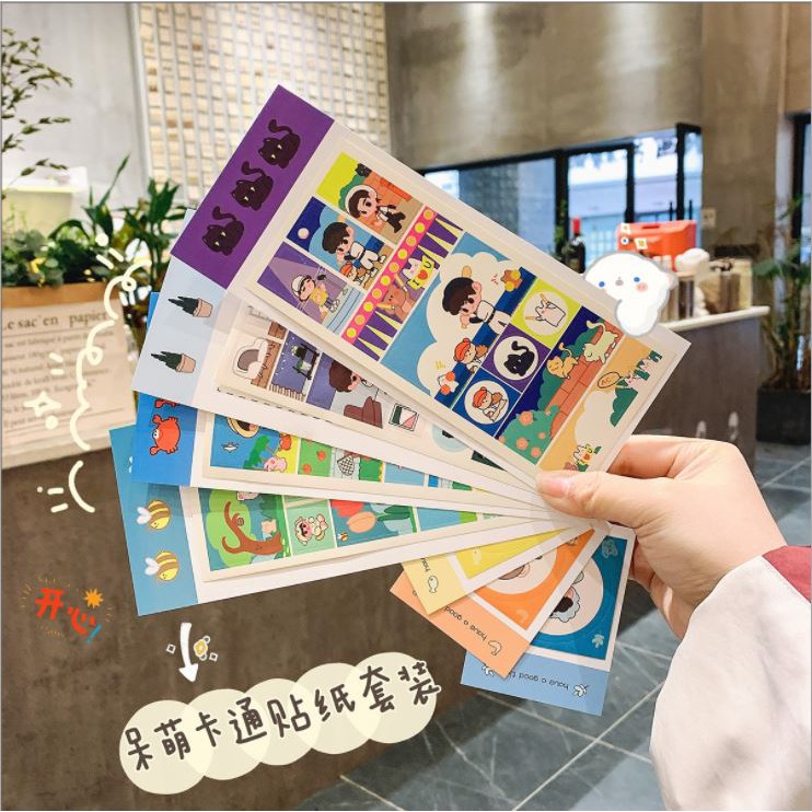 [THANH LÝ] Sticker sổ tay dễ thương, nhan dán cô gái hoạt hình xinh xắn