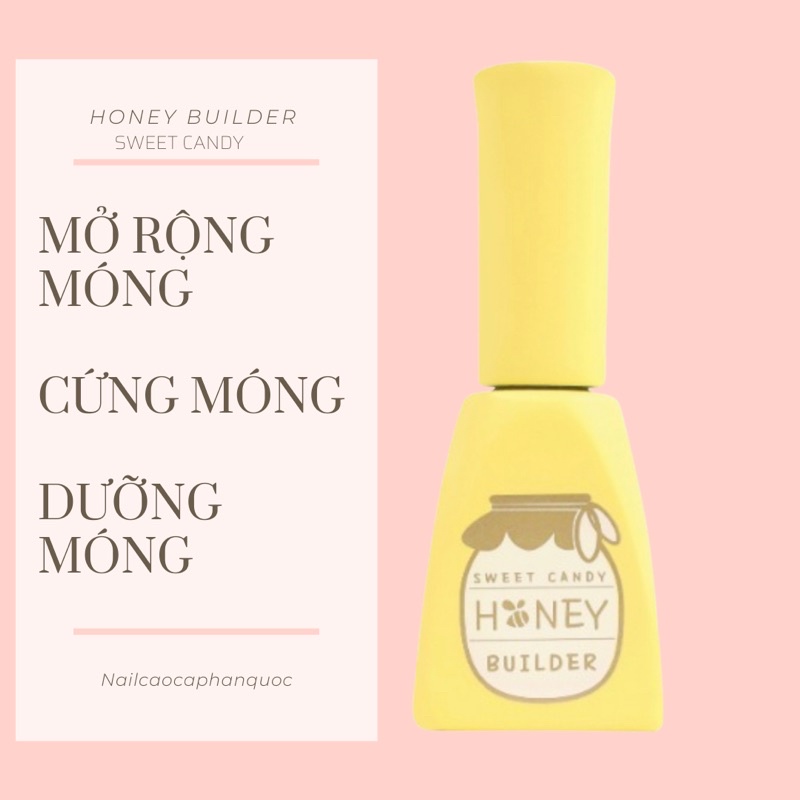 Freeship- Chính hãngBộ sản phẩm Sơn gel Top-Base-Builder cao cấp Hàn Quốc Candy nail Honey Series