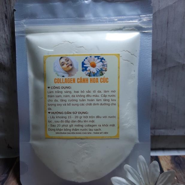 100gr Bột mặt nạ mask dẻo Collagen Cánh hoa cúc (Thạch Hoa Cúc) La mã handmade