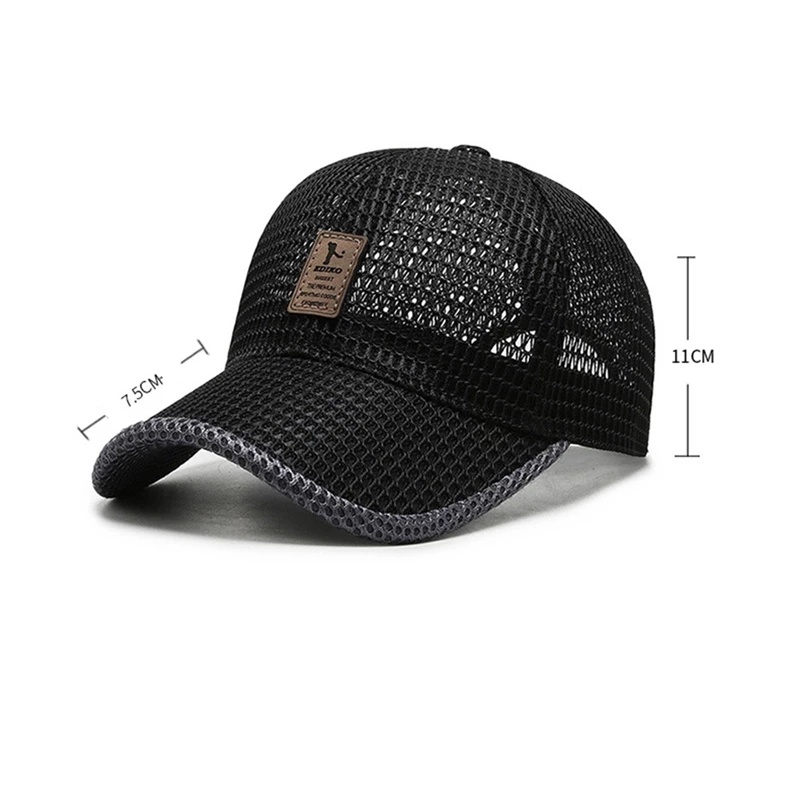 Korean Style Men Full Mesh Thin Quick-drying Breathable Middle-aged Baseball Cap