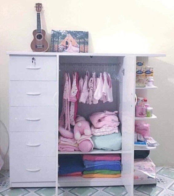 Tủ quần áo nhựa cho bé từ sơ sinh đến lớn có nhiều ngăn để đồ bảo hành 2 năm 125 x 145 x 40 cm - Tủ Nhựa Hoa Sen