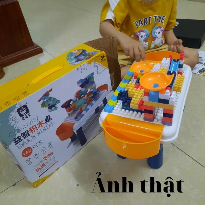 Bộ bàn Lego, đồ chơi xếp hình, lắp ráp lego, bàn bóng trượt, giúp bé phát triển tư duy