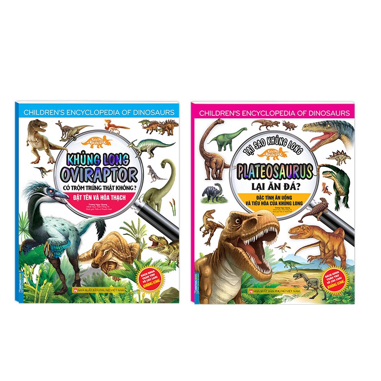 Sách-Combo 2c kiến thức về Khủng long Oviraptor có trộm trứng thật không? vàTại sao khủng long Plateosaurus lại ăn đá?