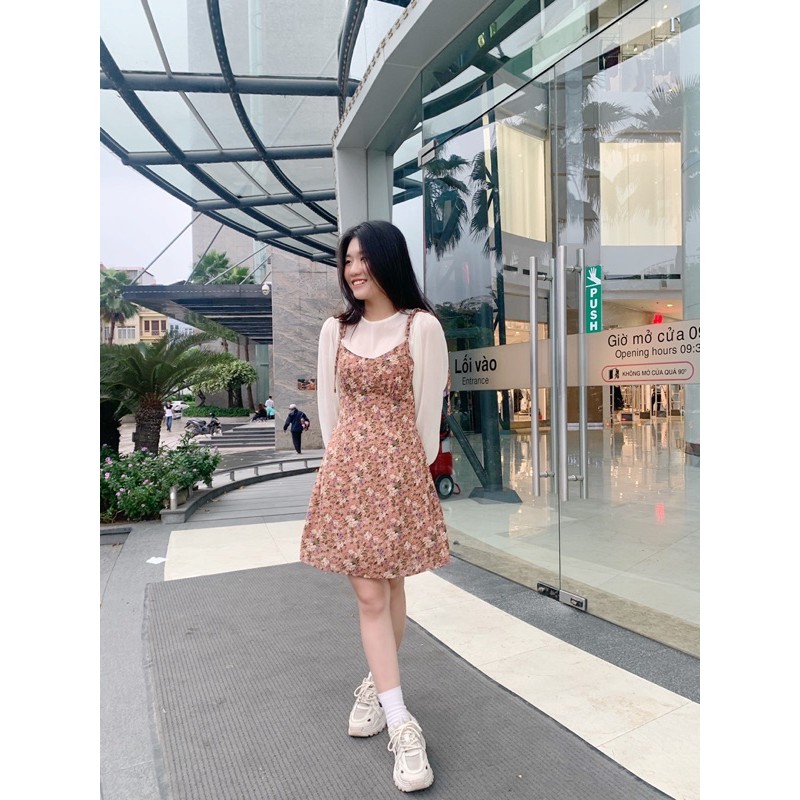 Set Đầm  Hoa thiết kế Mix áo Sơ Mi Ogazan ( Set kèm áo Ogazan) - Made by TeamLu | BigBuy360 - bigbuy360.vn