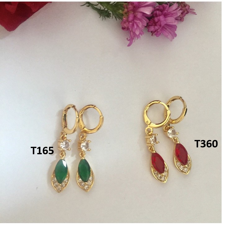 Khuyên Tai Nữ Đá Ruby Đỏ Mạ Vàng T360 Bạc 925 Namoo Jewelry Bạc 925