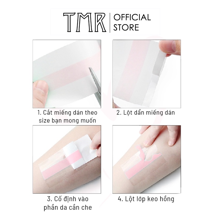 Cuộn Băng Dán Nâng Ngực Trong Suốt TMR tự dính không thấm nước thoáng Invisible Push UP Tape 5cm x 5m