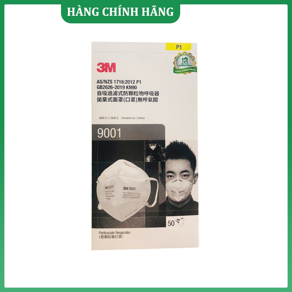 Khẩu Trang 3M 9001 Lọc Bụi, Kháng Khuẩn, Bảo Vệ Hô Hấp