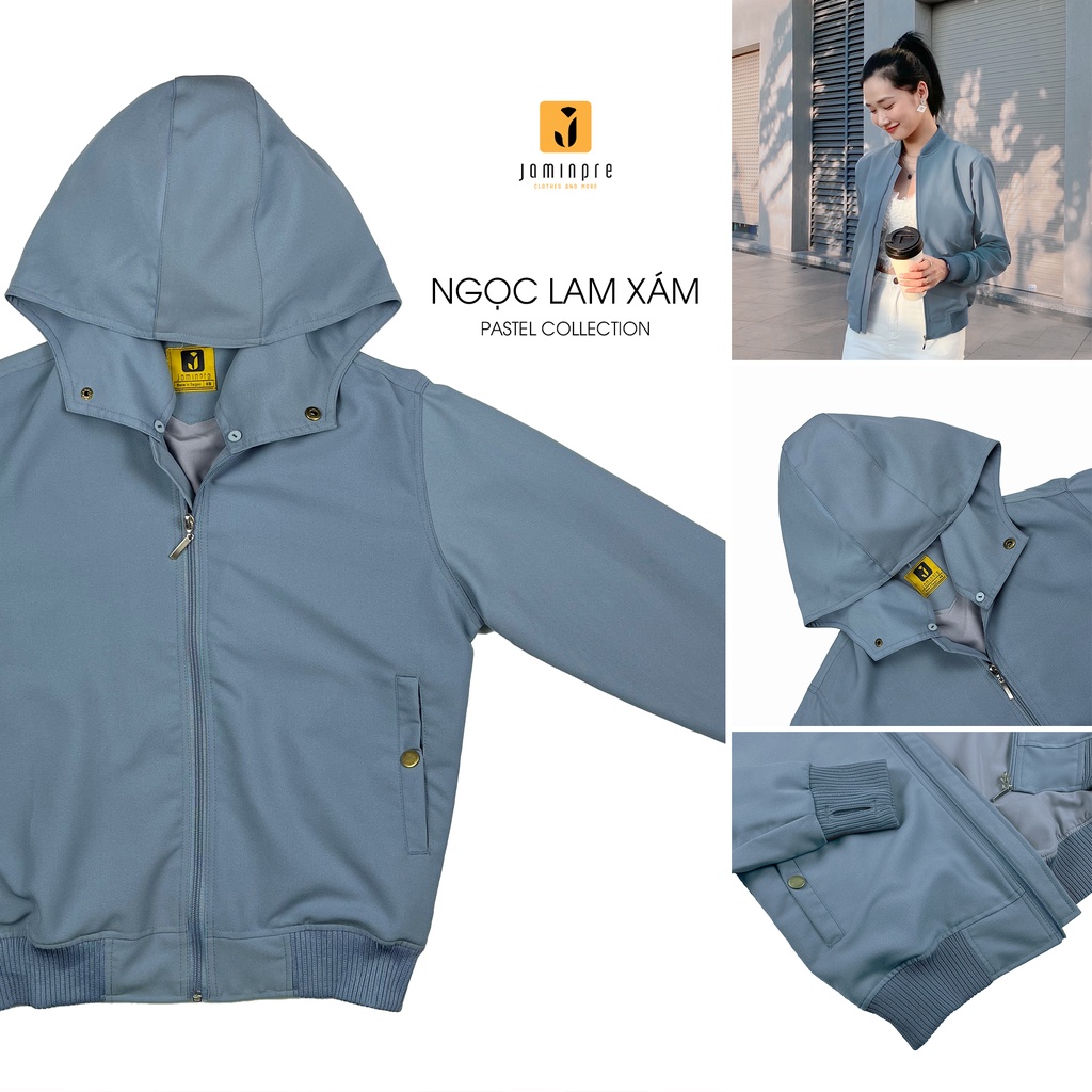 Jamin Premium - Áo Khoác Cao Cấp Có nón, áo khoác cặp, chất kaki thun không xổ lông 2 Lớp,chống nắng, chống tia UV JBC32