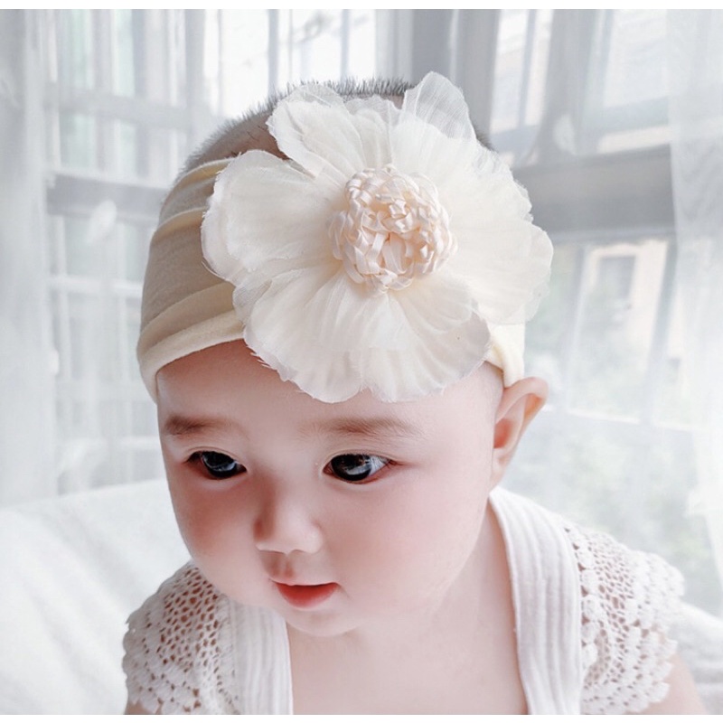 Turban  bản rộng vải cotton mềm mịn co giãn cho bé gái siêu dễ thương