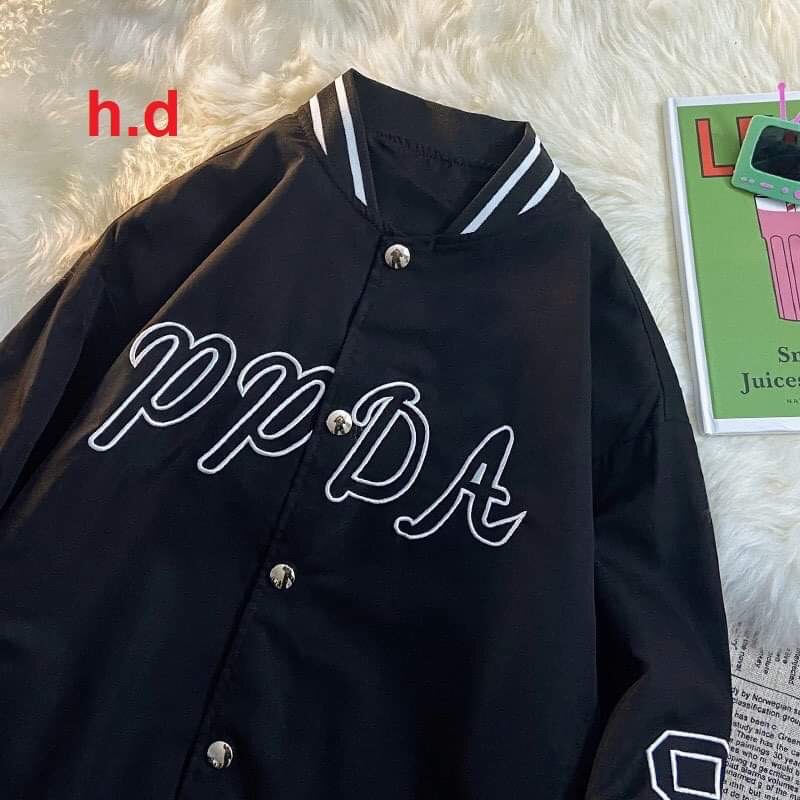 Áo Khoác Bomber Su PuP cúc bấm nam nữJacket Unisex Chất nỉ vs gió Form &lt;55kgÁo Bóng Chày Phong cách Thể thao