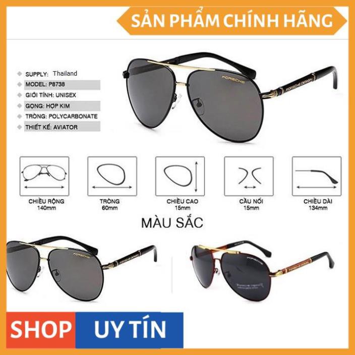 ❌FULLBOX HÃNG❌MẮT KÍNH NAM P8738 Cao Cấp chống UV400 TRÒNG POLARIZED HOT TREND TẶNG KÍNH ĐI ĐÊM