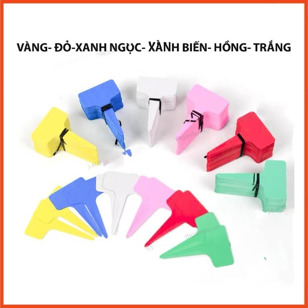 Thẻ ghi tên cây trồng, thẻ nhựa trang trí cây cảnh (Combo 10c), giao màu ngẫu nhiên