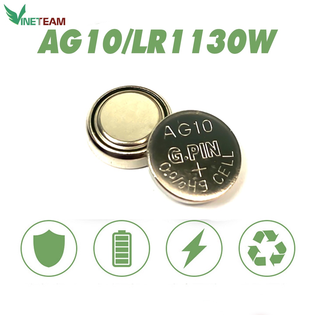 1 vỉ 10 viên pin cúc áo 1.5V AG10 / LR1130W / 389A / CX189 Alkaline Battery -dc4776