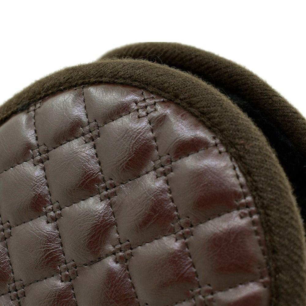 Bông Tai WMES15H Phủ Lông PU Dày Dặn Họa Tiết Sọc Caro Màu Trơn Thời Trang Cho Nam Và Nữ