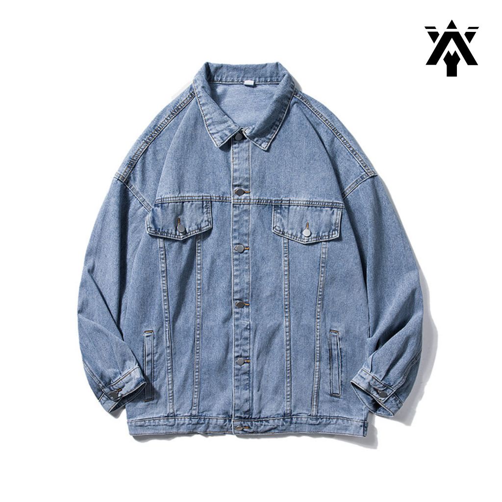Áo Khoác Jean Nam Anyoung Áo Khoác Nam Chất Jean Bò Form Rộng Dáng Unisex Chuẩn Form Hàn Quốc Không Phai Màu  Ab01