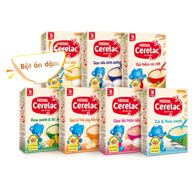 Bột ăn dặm Nestle Cerelac lúa mì - Gạo lức &amp; sữa mẫu mới