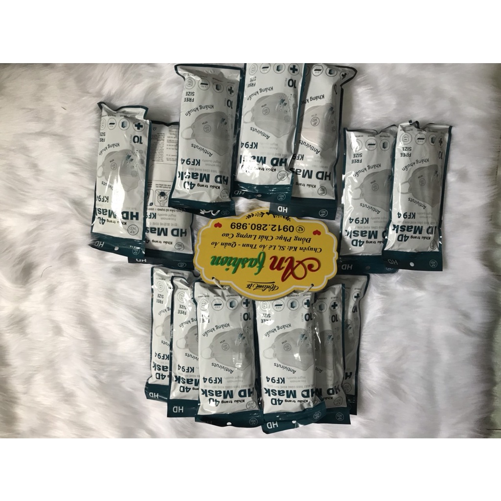 Khẩu Trang Y Tế KF94 Cao Cấp, Kháng Khuẩn, Chống Bụi Mịn _ Hình Chụp Thật