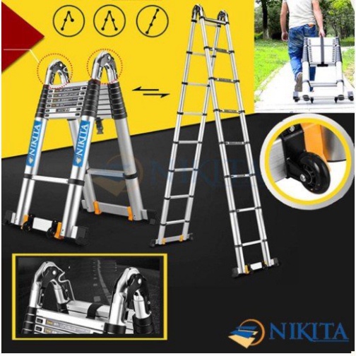 THANG NHÔM RÚT XẾP ĐÔI CHÍNH HÃNG NIKITA AI32,AI38,AI44,AI50,AI56,AI64,AI72,AI80