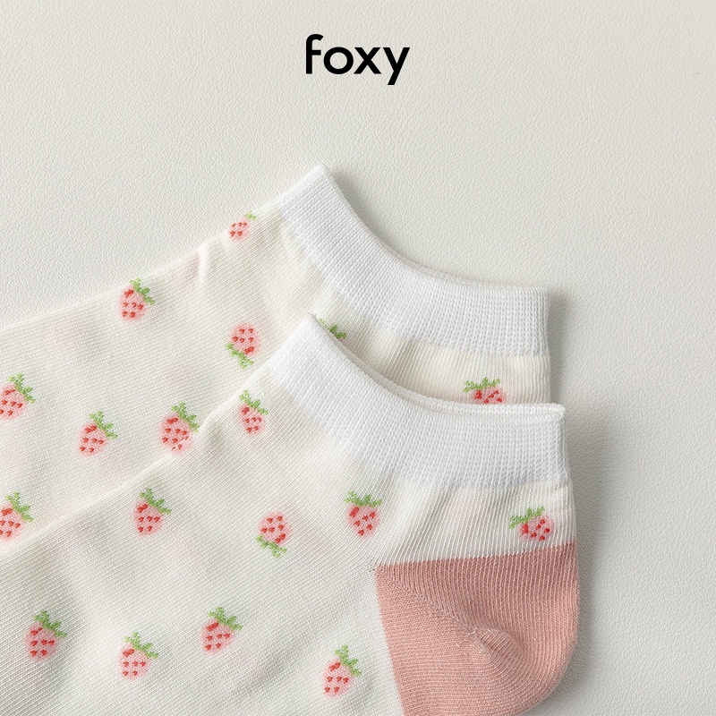 Tất Nữ Cổ Thấp Màu Hồng Hoa Quả Ngọt Ngào Foxy - FOS006