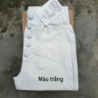 Quần baggy cúc bọc chất đũi mềm mát