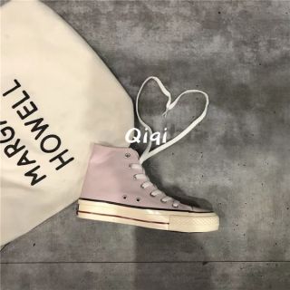 Giày Thể Thao Ulzzang Dáng Converse Tím Nhạt