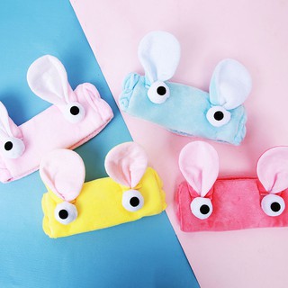 Băng đô turban tai thỏ mắt lồi 3D cute vải bông mềm mượt - Banana Store
