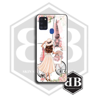 Ốp lưng kính cường lực Samsung A20 A30 / A20S / A21 / A21S  công chúa bong bóng