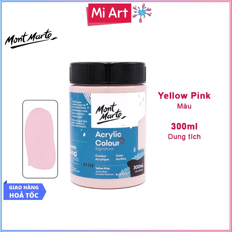 Màu Acrylic Mont Marte 300ml - Yellow Pink - Acrylic Colour Paint Signature 300ml (10.1oz) - MSCH3036