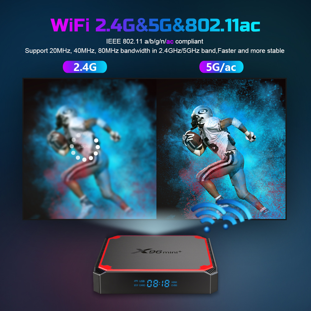 [2021 Mới] X96 Mini + STB TV BOX Băng tần kép Wifi Không dây Smart TV Box Amlogic S905W4