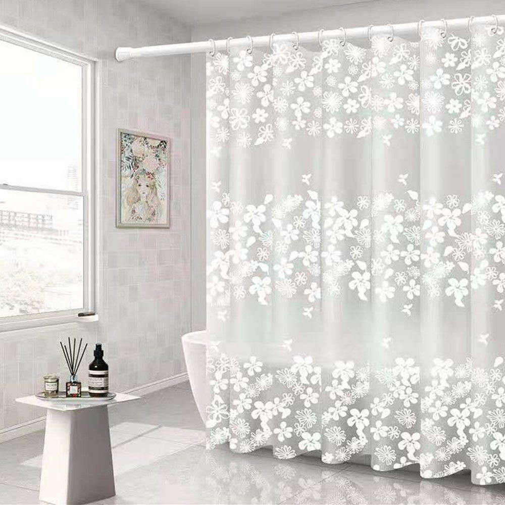 Rèm Che Bồn Tắm PEVA Dày In Họa Tiết Hoa Lá Hiệu Ket1
