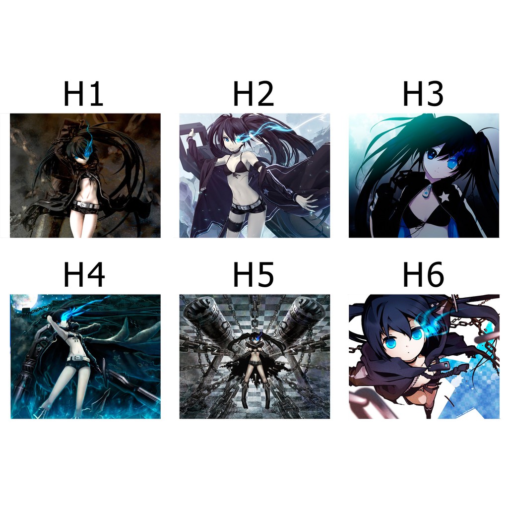 [Có nhiều mẫu] Lót chuột anime Black Rock Shooter - Size 24x20cm