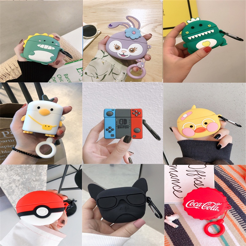 Vỏ Bọc Hộp Sạc Tai Nghe Bằng Silicon Mềm In Họa Tiết Hoạt Hình Cho QCY T7