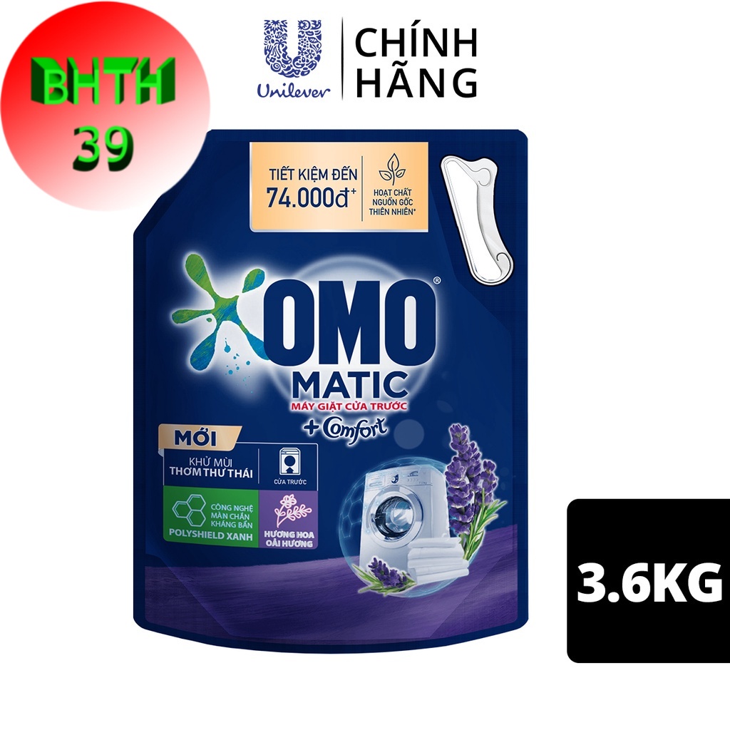 (Mẫu mới) Nước giặt OMO Matic 3,6kg / 3,9kg (Túi)