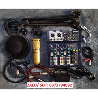 COMBO THU ÂM MIXER YAMAHA F4 USB BLUETOOTH MIC BM900 WOAICHANG Full phụ kiện