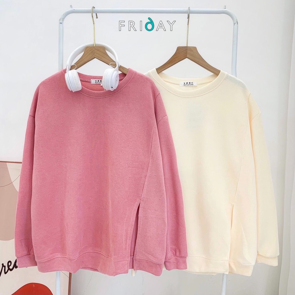Áo nỉ tăm xẻ bên chất đẹp phong cách Hàn Quốc Fridayshop | BigBuy360 - bigbuy360.vn