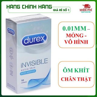 Bao cao su durex invisible - cực siêu mỏng - hộp 10 chiếc