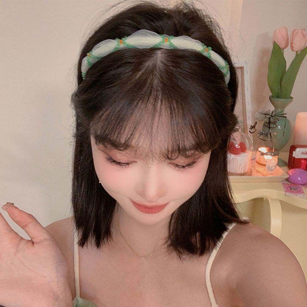 Băng Đô Cài Tóc Đính Hạt Nhiều Màu Sắc Phong Cách Hàn Quốc Sang Trọng