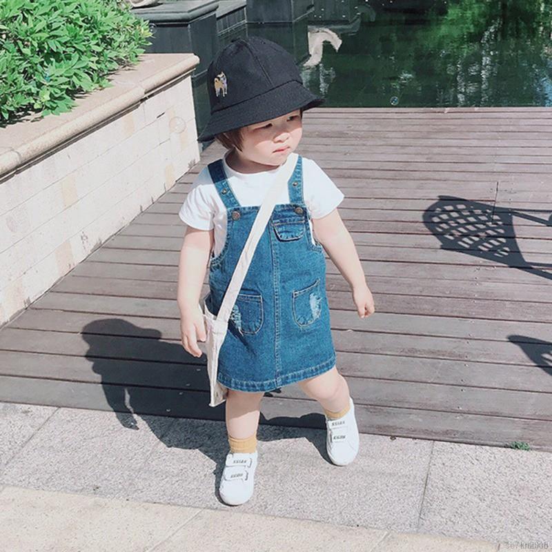 Đầm yếm denim phong cách Hàn Quốc cho bé gái