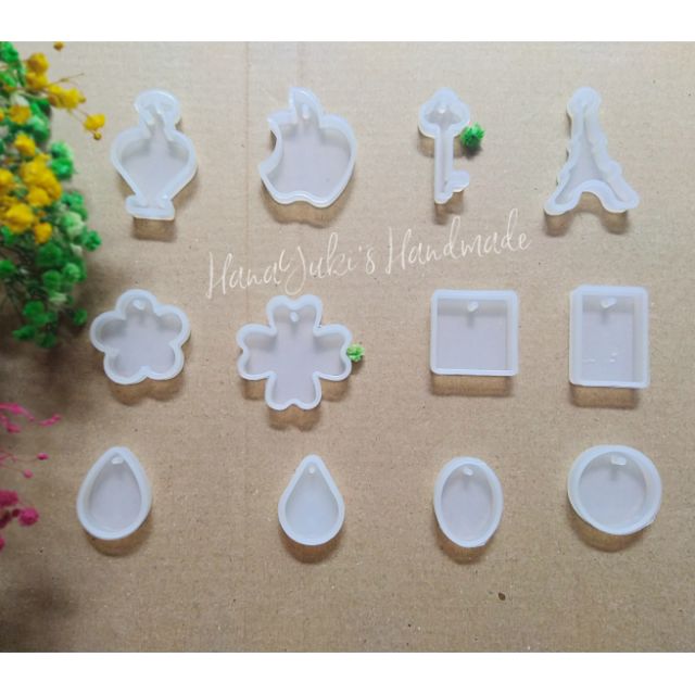 ❄HanaYuki❄12 khuôn silicone dùng trong trang sức, móc khoá Resin,Jesmonite