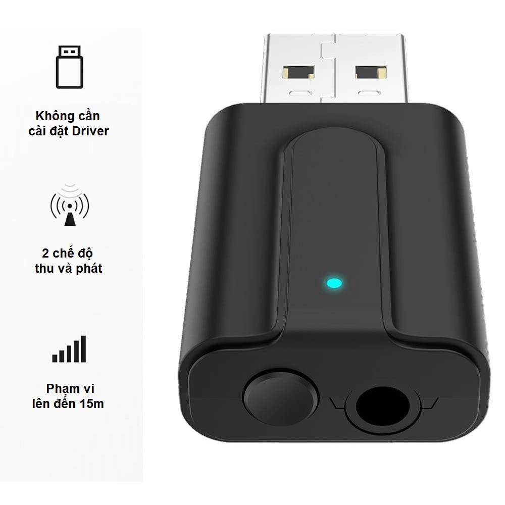 Bộ thu phát bluetooth 2 trong 1 T10 - 2 in 1 wireless adapter Bluetooth 5.0