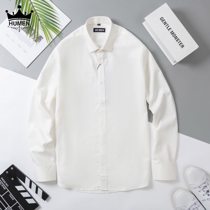 Sơ Mi Trắng Nam-Slimfit-Vải Chống Nhăn-Chống Xù-Ảnh Shop Chụp 100%